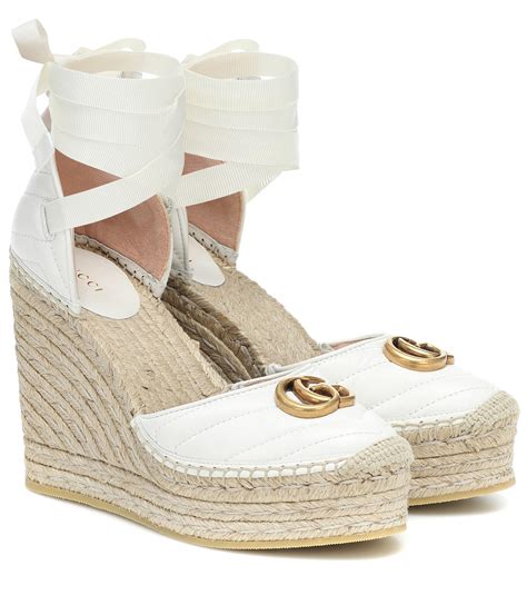 gucci wedges white shoes|Gucci shoes espadrilles.